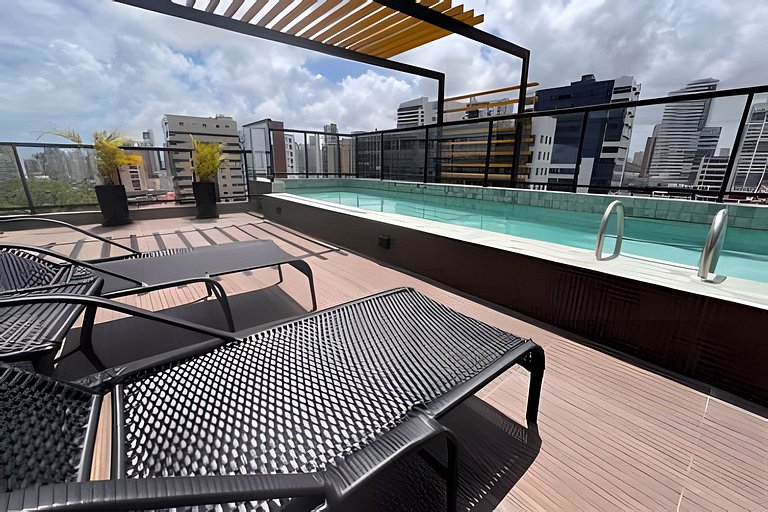 Flat elegante perto da praia