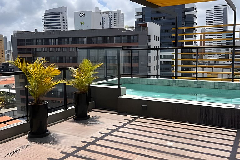 Flat elegante perto da praia