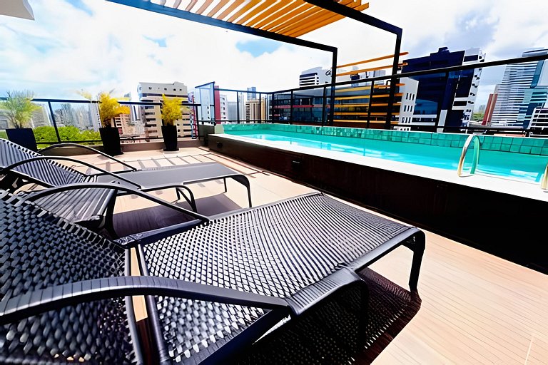 Flat elegante perto da praia