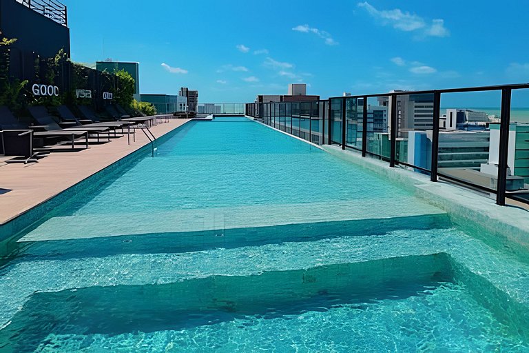 Flat a Passos da Orla de Tambaú - com Piscina