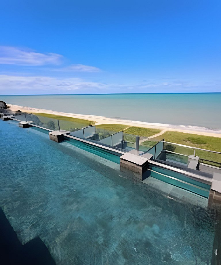 Flat Com Vista Incrível com Piscina - Pé na Areia