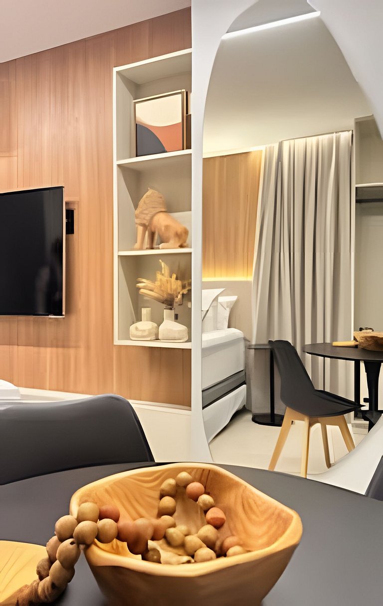 Flat Com Vista Incrível com Piscina - Pé na Areia