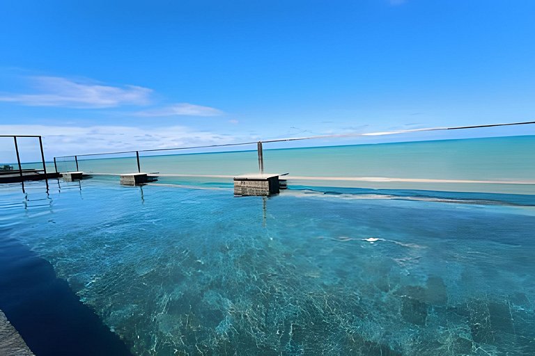Flat Com Vista Incrível com Piscina - Pé na Areia