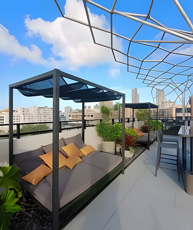 Flat Com Vista Incrível com Piscina - Pé na Areia