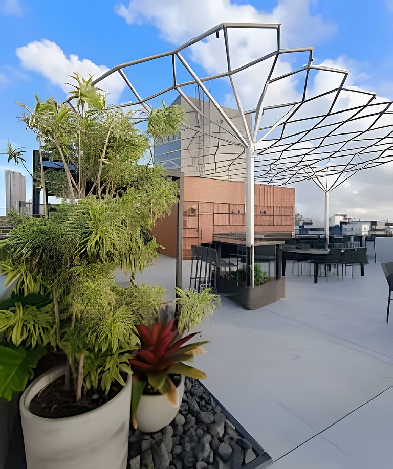 Flat Com Vista Incrível com Piscina - Pé na Areia