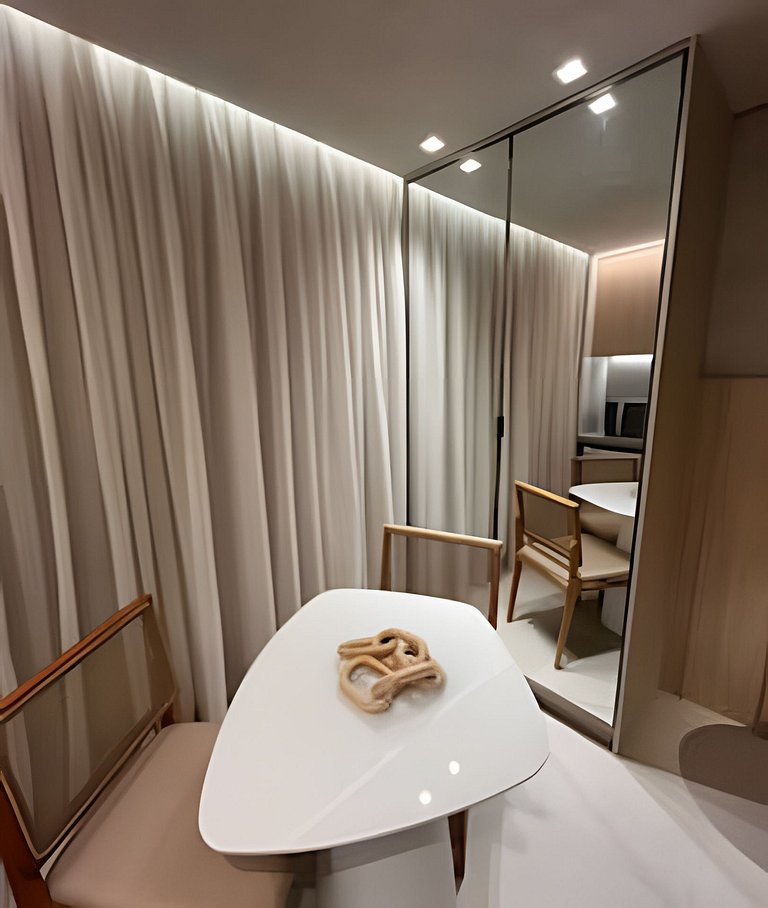 Flat pe na areia com piscina