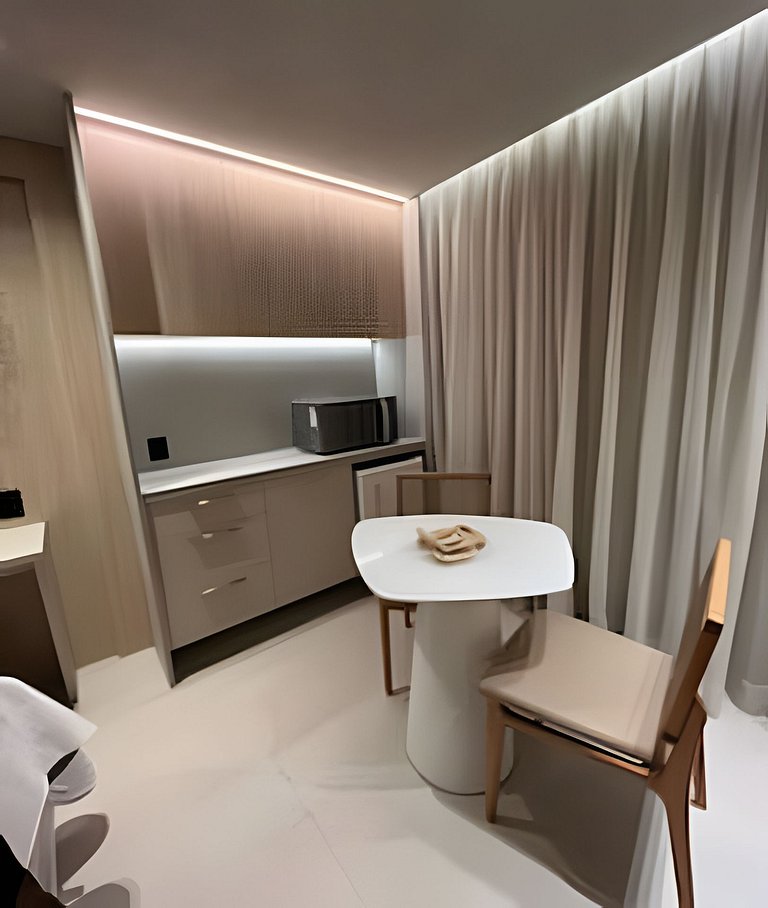 Flat pe na areia com piscina