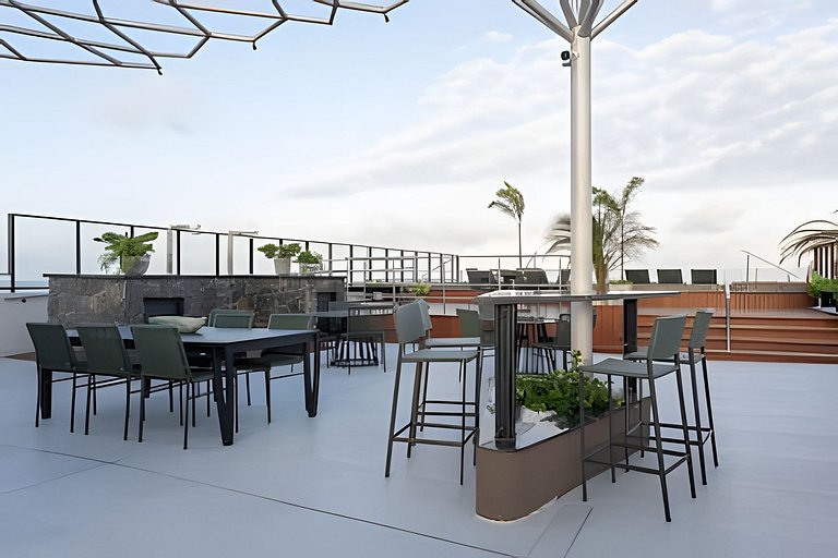 Flat pe na areia com piscina
