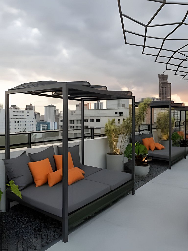 Flat pe na areia com piscina