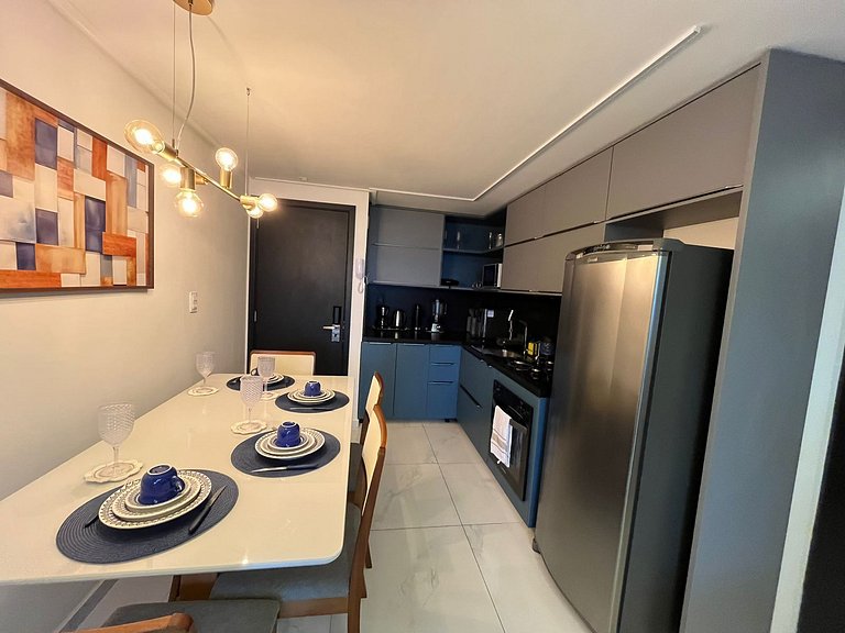 Flat elegante em área nobre e central em Tambau