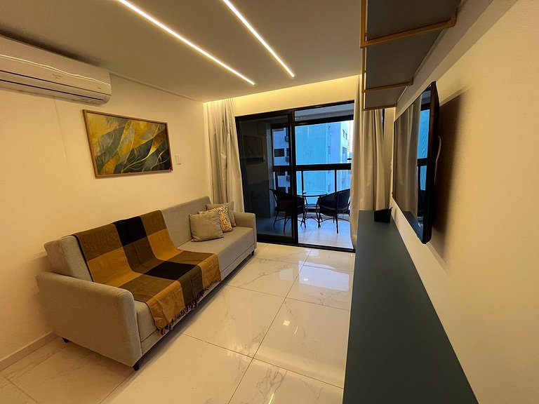 Flat elegante em área nobre e central em Tambau