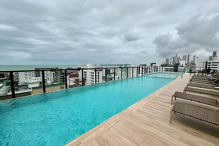 Flat elegante em área nobre e central em Tambau