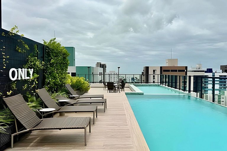 Flat elegante em área nobre e central em Tambau