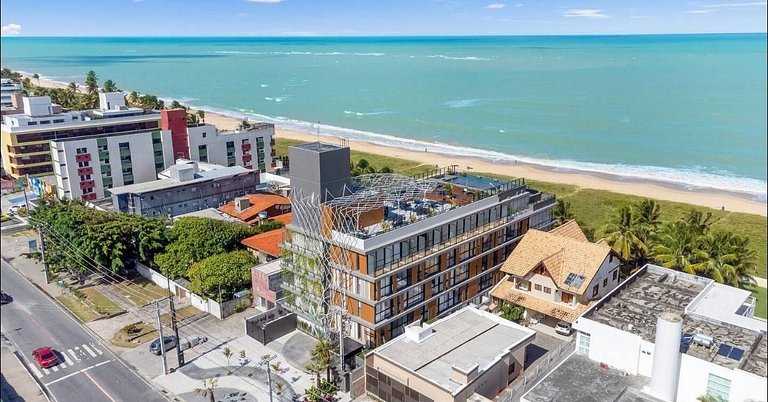 Flat Com Vista Incrível com Piscina - Pé na Areia