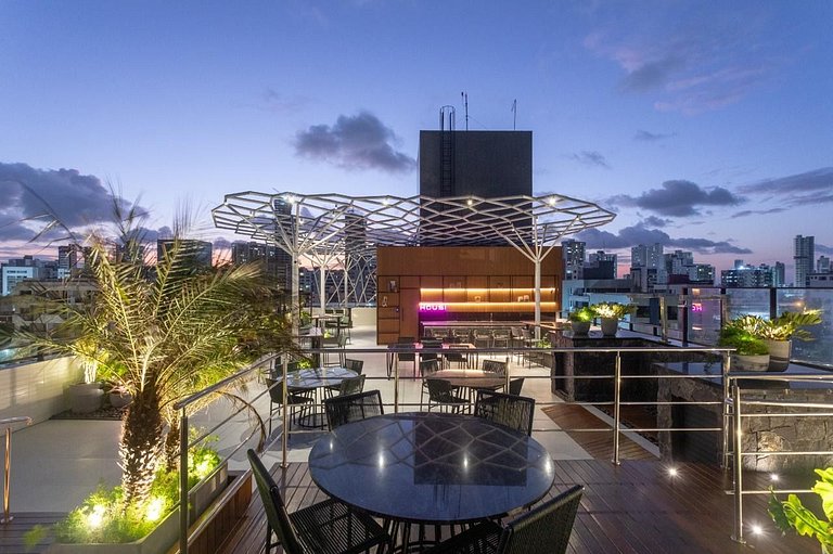 Flat Com Vista Incrível com Piscina - Pé na Areia