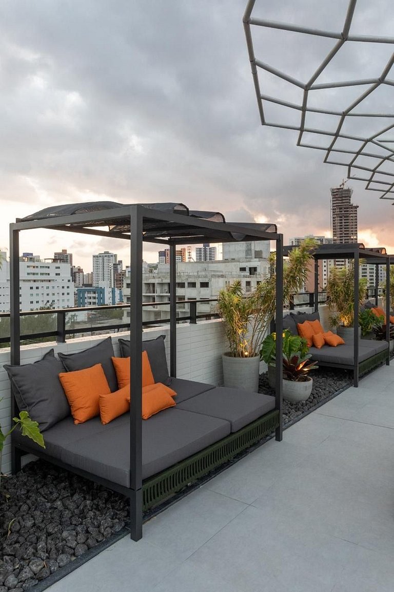 Flat Com Vista Incrível com Piscina - Pé na Areia