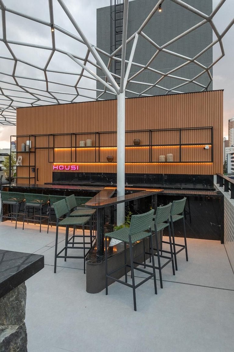 Flat Com Vista Incrível com Piscina - Pé na Areia