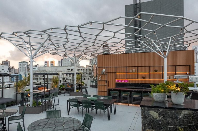 Flat Com Vista Incrível com Piscina - Pé na Areia