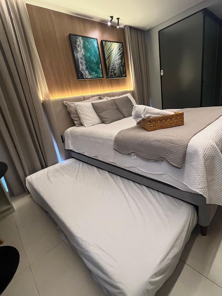 Flat Com Vista Incrível com Piscina - Pé na Areia