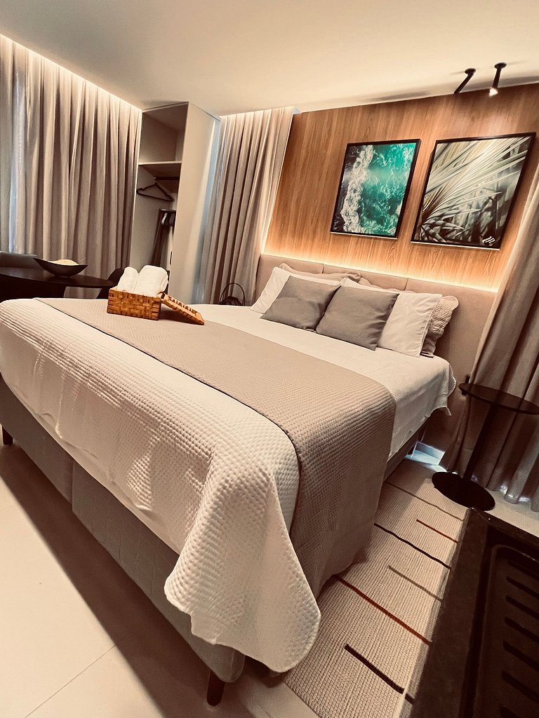 Flat Com Vista Incrível com Piscina - Pé na Areia