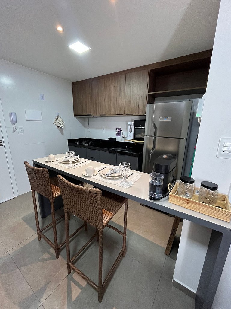 Flat elegante perto da praia