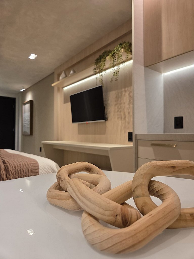 Flat Pé na Areia com Piscina - Jardim Oceania