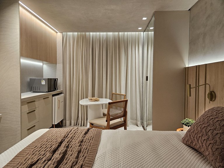 Flat pe na areia com piscina
