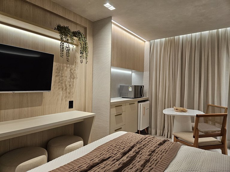 Flat pe na areia com piscina