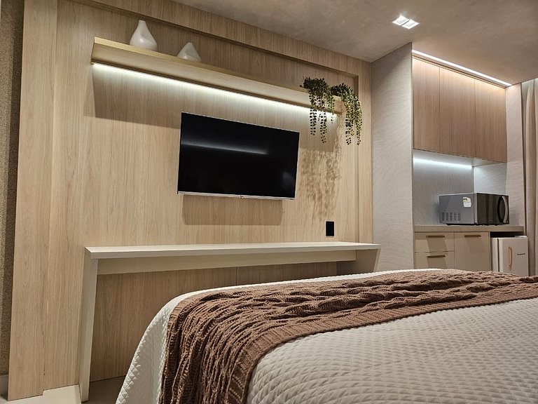 Flat Pé na Areia com Piscina - Jardim Oceania