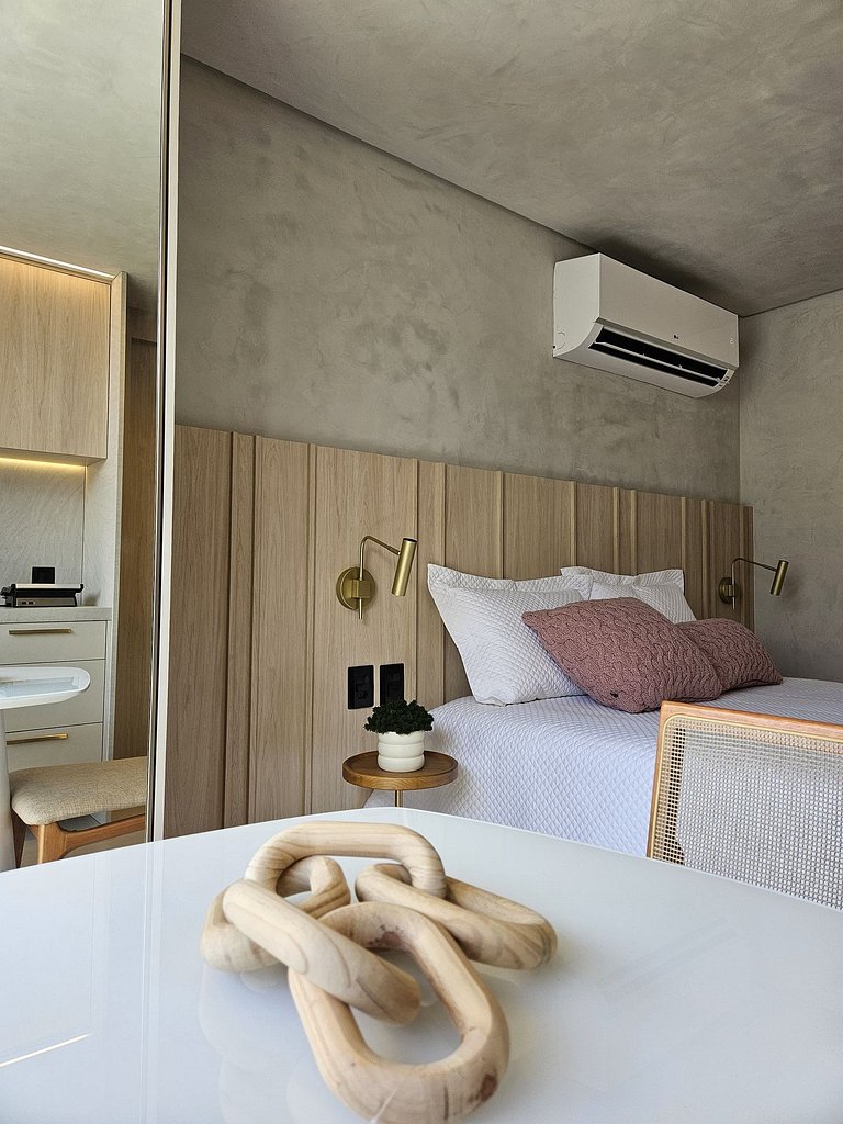 Flat pe na areia com piscina