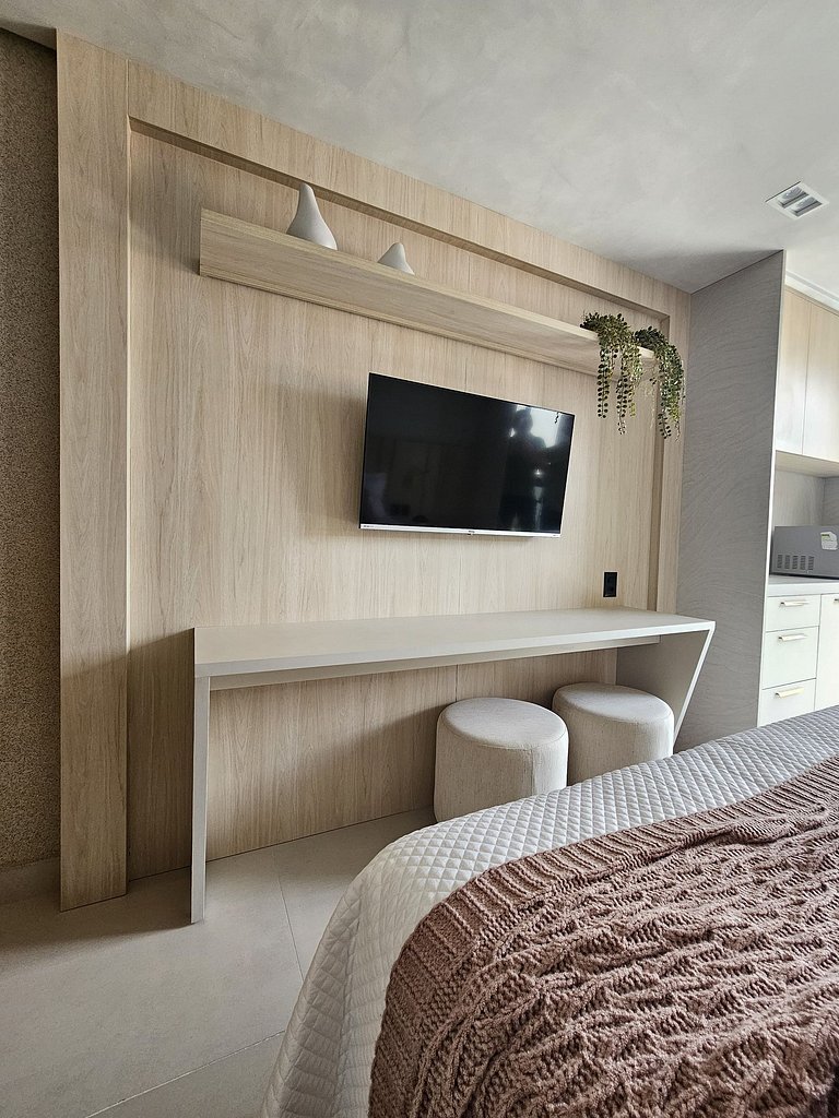 Flat pe na areia com piscina