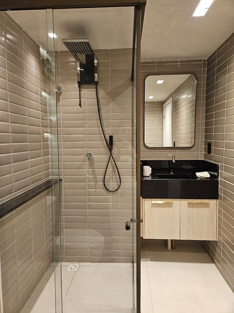 Flat pe na areia com piscina