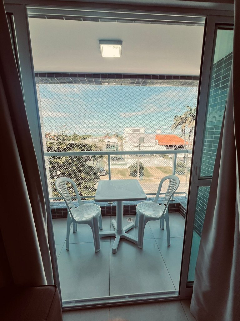 Refúgio Familiar -varanda e vista mar