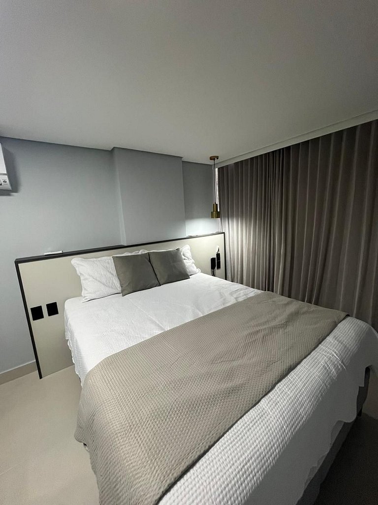 Flat com Varanda Vista Mar Incrível