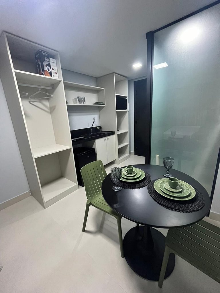 Flat com Varanda Vista Mar Incrível