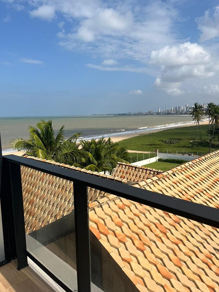 Flat com Varanda Vista Mar Incrível