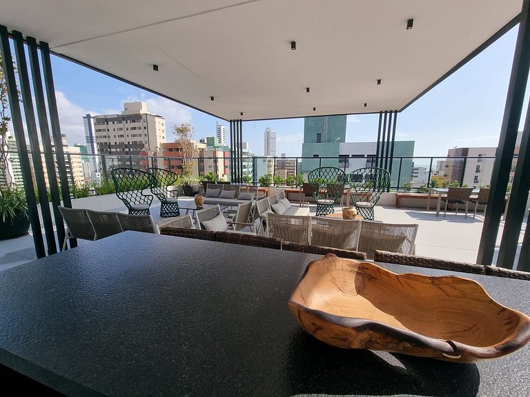 Apartamento 2Q completo com vista para o mar em Tambaú e pis