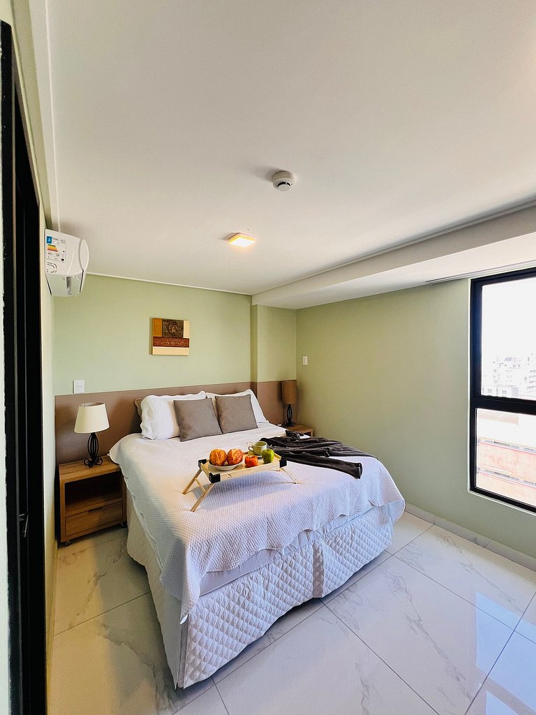 Apartamento 2Q completo com vista para o mar em Tambaú e pis