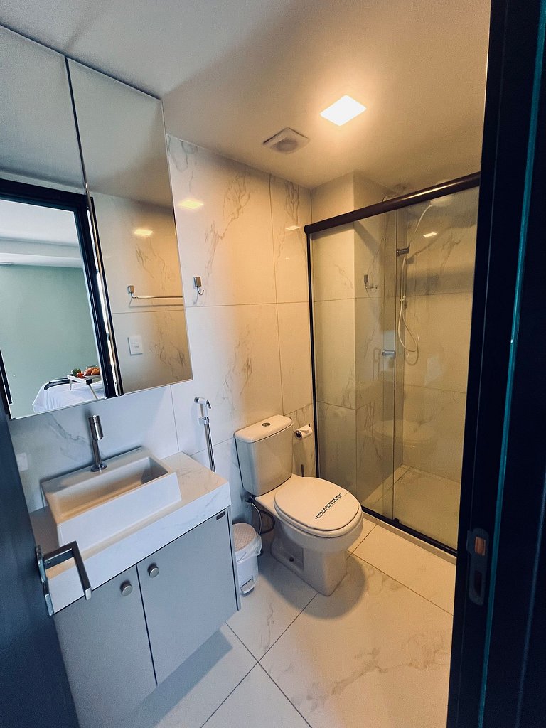 Apartamento 2Q completo com vista para o mar em Tambaú e pis