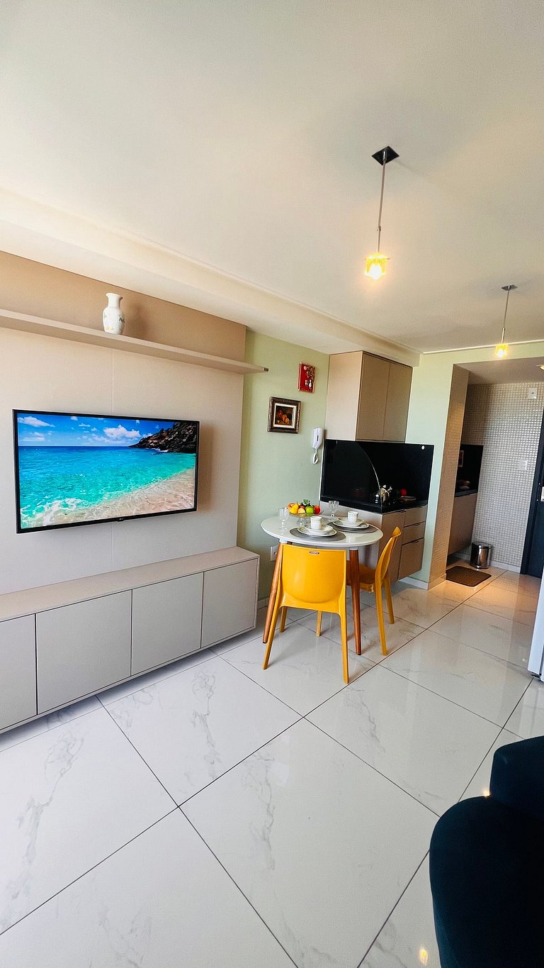 Apartamento 2Q completo com vista para o mar em Tambaú e pis