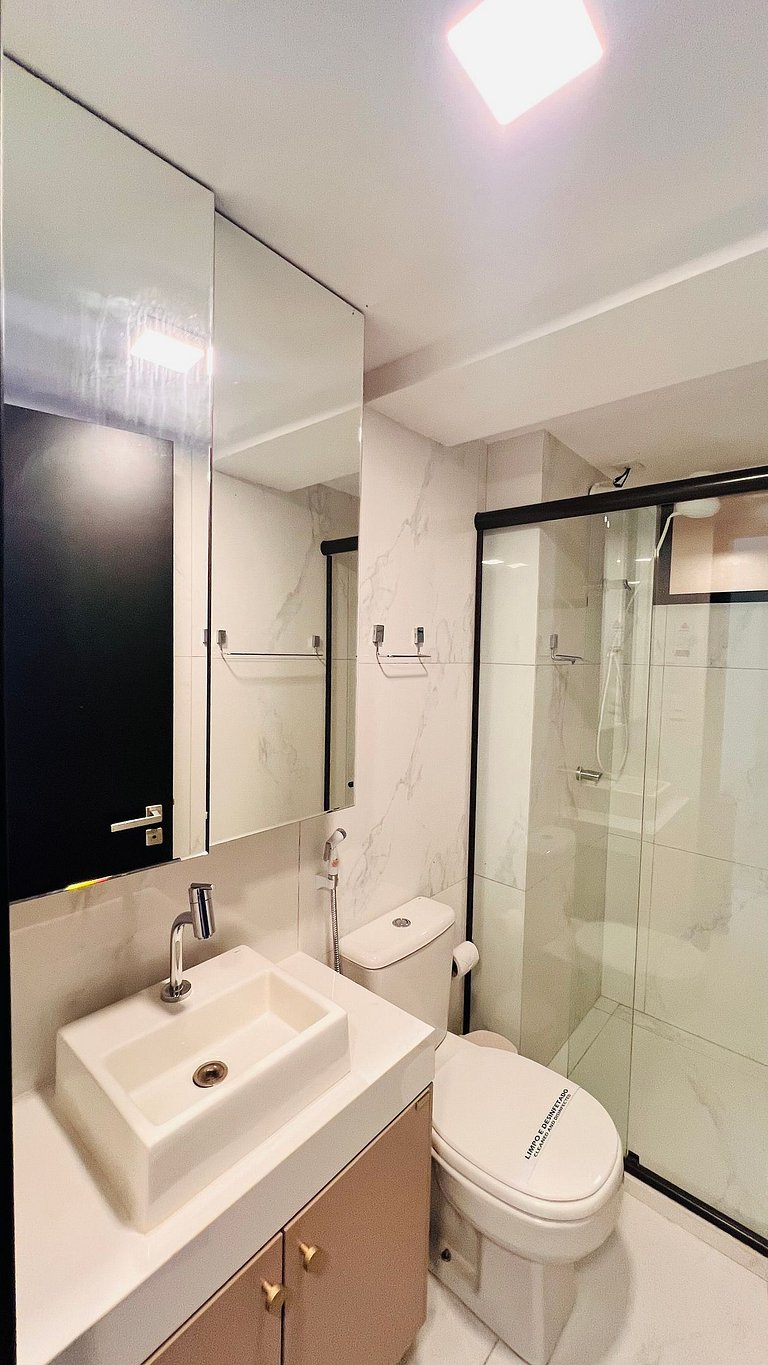 Apartamento 2Q completo com vista para o mar em Tambaú e pis