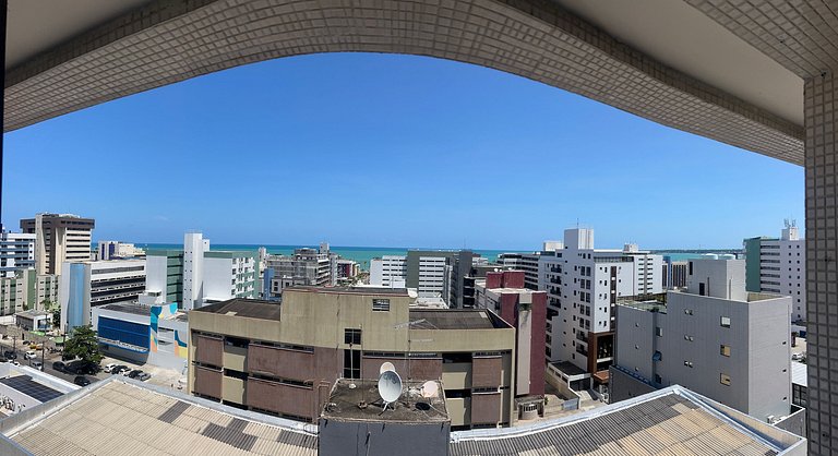Apartamento 2Q completo com vista para o mar em Tambaú e pis