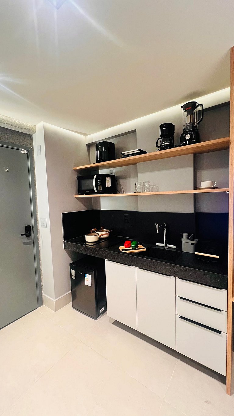 Flat Completo Vista Incrível Beira-mar - Moderno