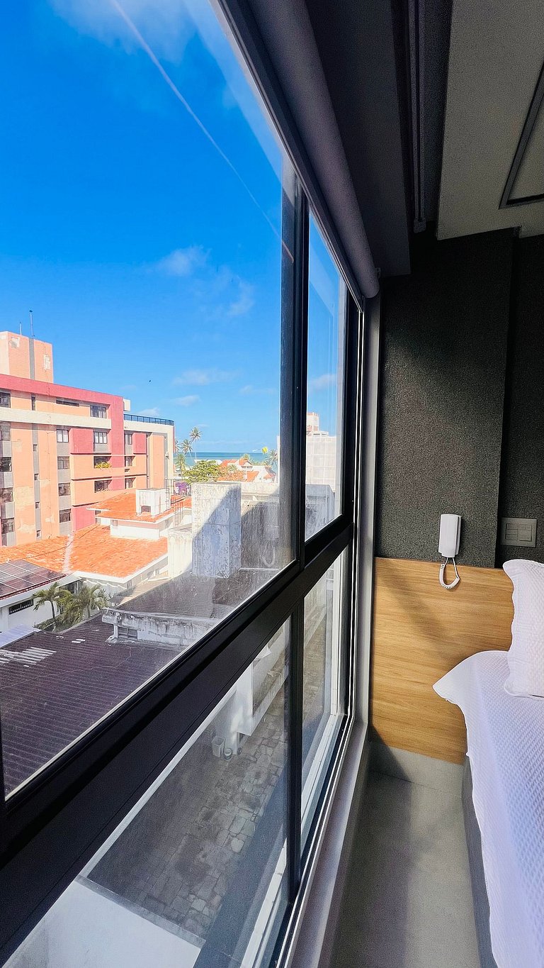 Flat Completo Vista Incrível Beira-mar - Moderno