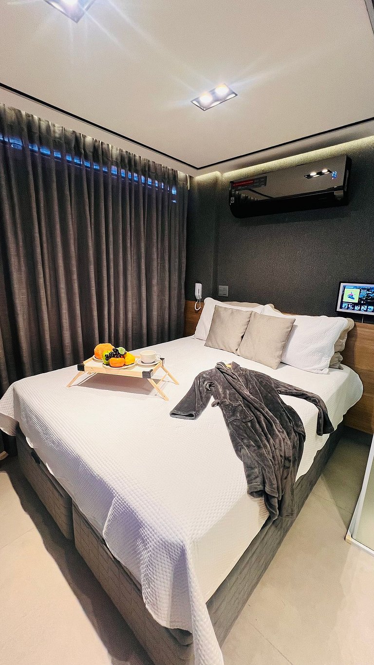 Flat Completo Vista Incrível Beira-mar - Moderno