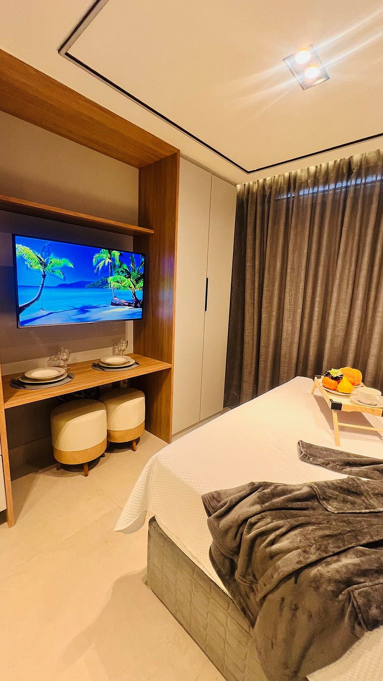 Flat Completo Vista Incrível Beira-mar - Moderno