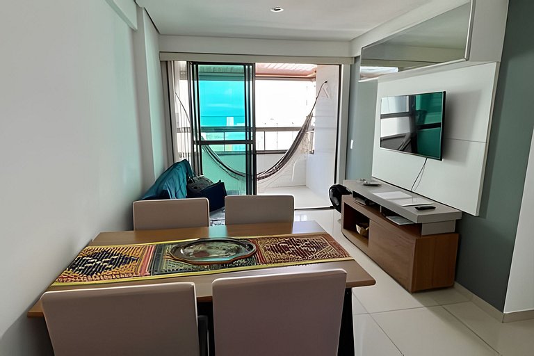 600 m praia de manaira/2 quartos varanda e vista mar