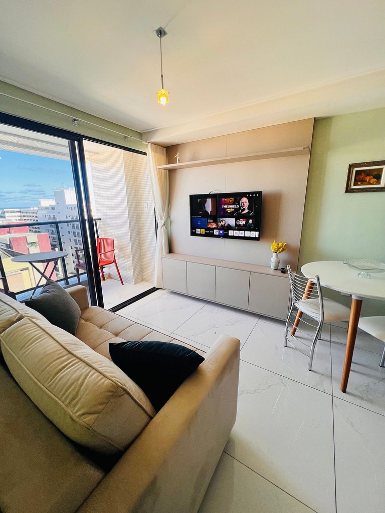 Apartamento 2Q completo com vista para o mar em Tambaú e pis