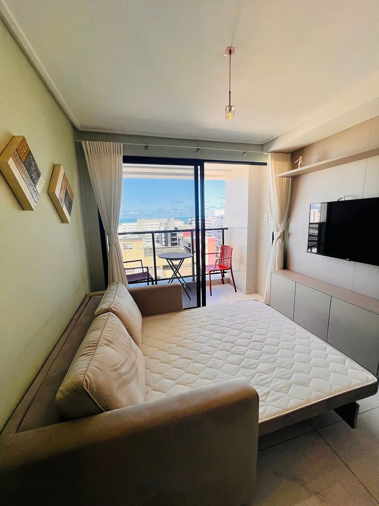 Apartamento 2Q completo com vista para o mar em Tambaú e pis