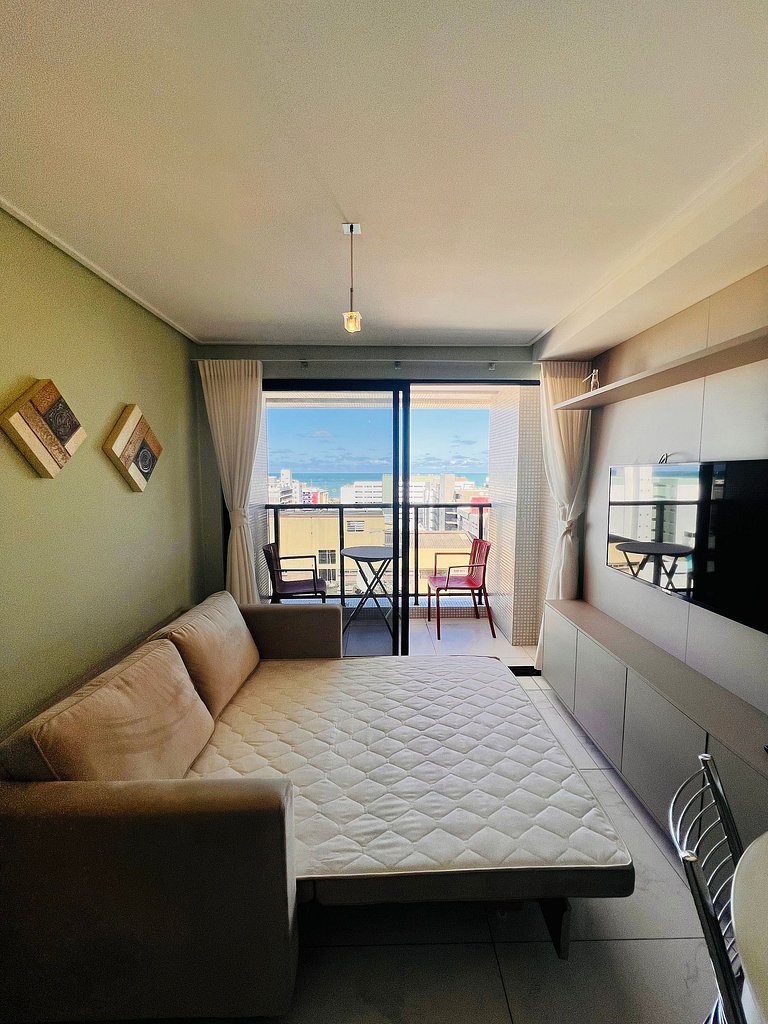 Apartamento 2Q completo com vista para o mar em Tambaú e pis